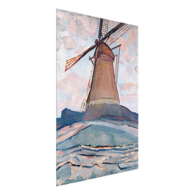 Tableaux en verre abstraits Piet Mondrian - Moulin à vent