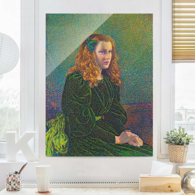 Tableaux montagnes Theo van Rysselberghe - Jeune femme en robe verte
