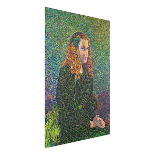 Tableau verre montagne Theo van Rysselberghe - Jeune femme en robe verte