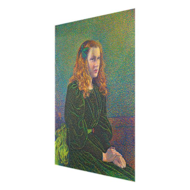 Tableaux portraits Theo van Rysselberghe - Jeune femme en robe verte