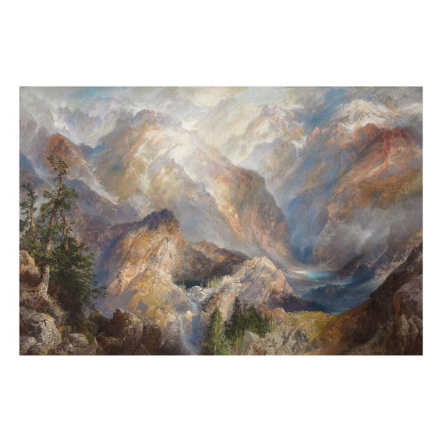 Tableau verre montagne Thomas Moran - Matin dans les Sierras, Nevada