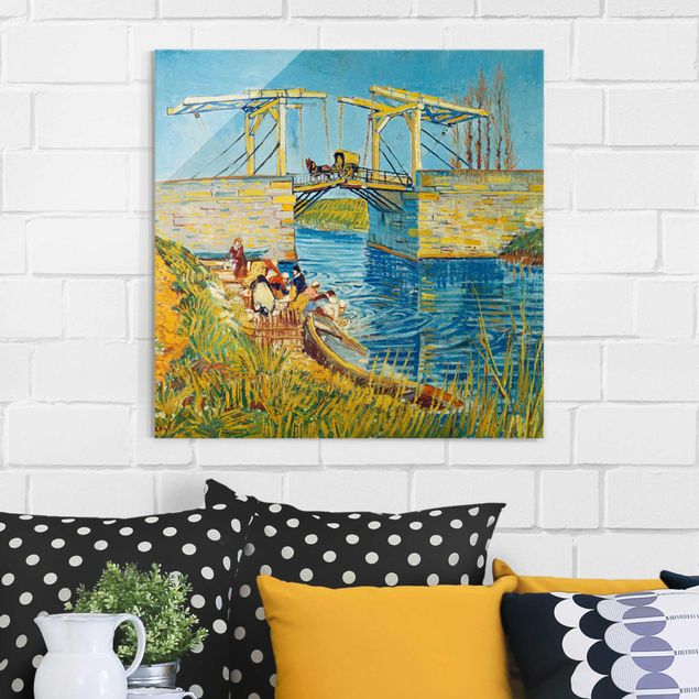 Tableaux Impressionnisme Vincent van Gogh - Le pont-levis d'Arles avec un groupe de lavandières