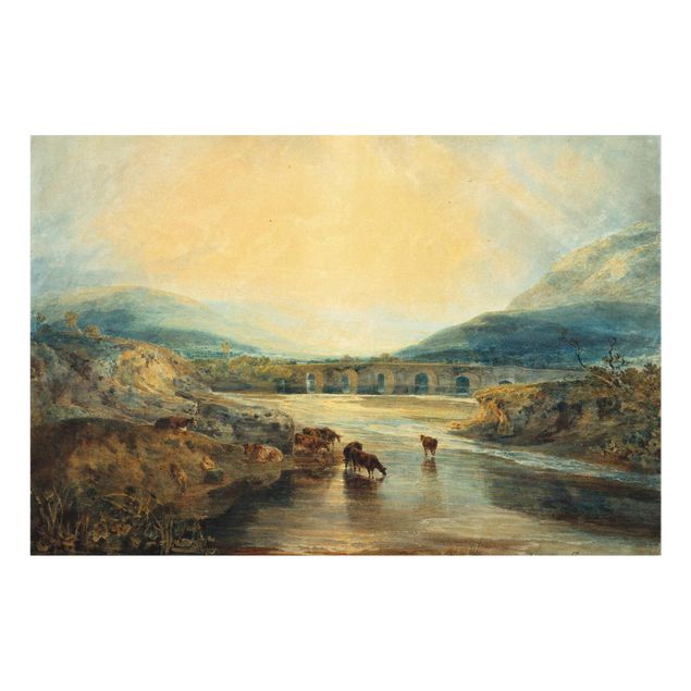 Tableaux Artistiques William Turner - Pont d'Abergavenny, Monmouthshire - Nettoyage après une journée pluvieuse
