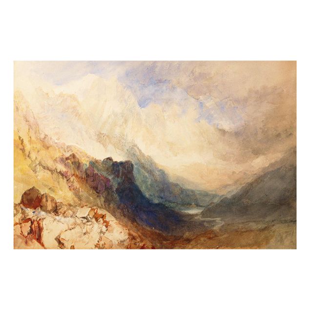 Décoration artistique William Turner - Vue le long d'une vallée alpine, peut-être le Val d'Aoste