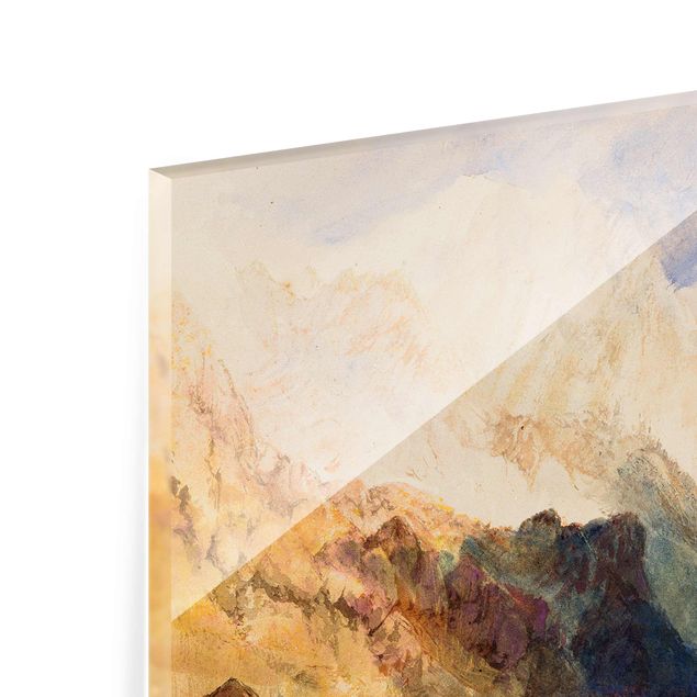 Tableaux moderne William Turner - Vue le long d'une vallée alpine, peut-être le Val d'Aoste