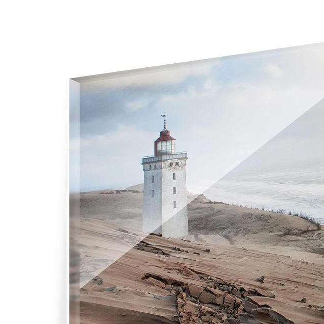 Tableau en verre paysage Phare au Danemark