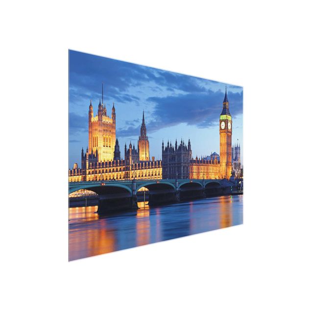 Tableaux en verre architecture & skyline Londres la nuit