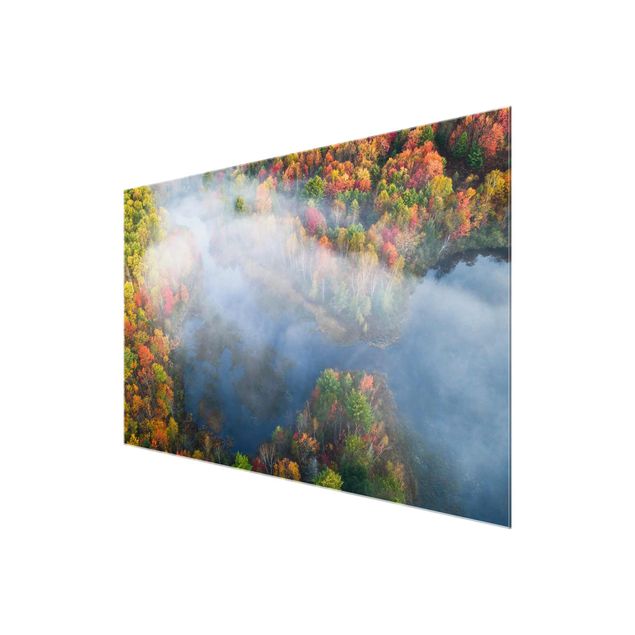 Tableau verre paysage Vue aérienne - Symphonie d'automne