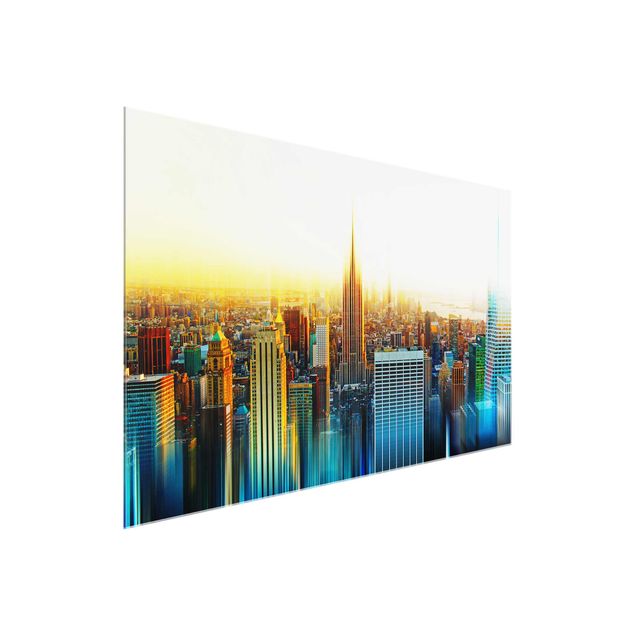 Tableaux en verre architecture & skyline Abstrait de Manhattan