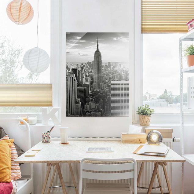Tableau verre New York Manhattan Skyline