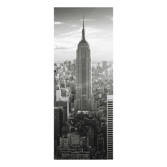 Tableaux en verre noir et blanc Manhattan Skyline