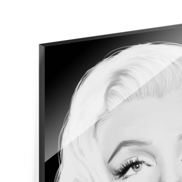 Tableaux en verre magnétique Marilyn avec des boucles d'oreilles
