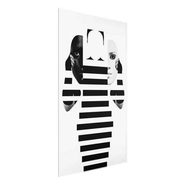 Tableaux portraits Masques en noir et blanc