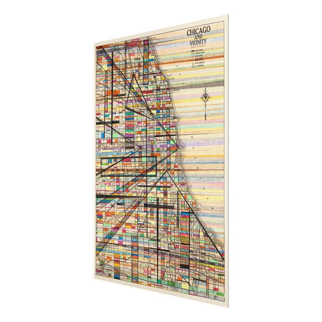 Tableaux muraux Carte moderne de Chicago