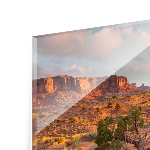 Tableau en verre paysage Monument Valley Parc Tribal Navajo Arizona