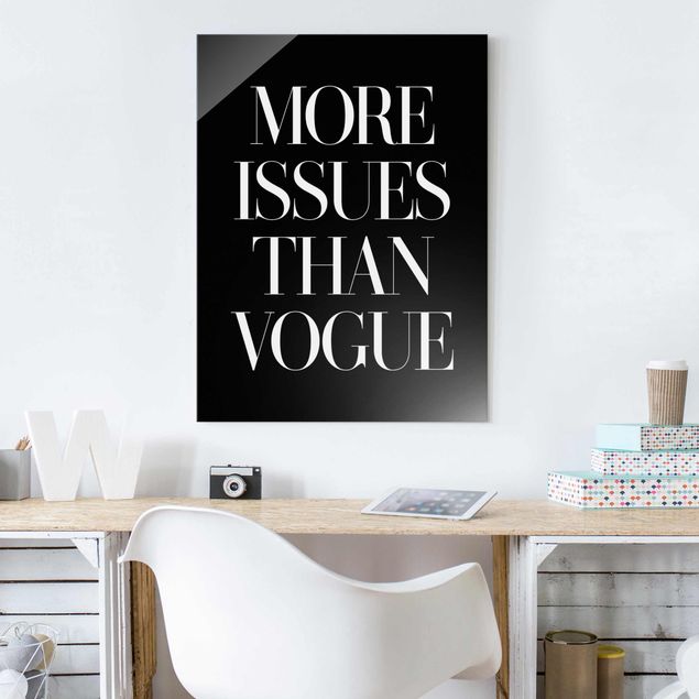 Tableaux en verre noir et blanc More Issues Than Vogue