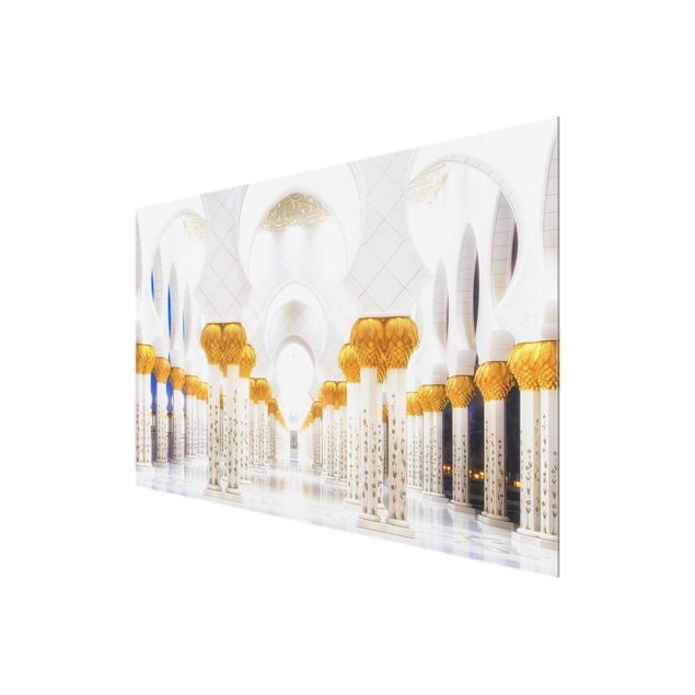 Tableaux en verre magnétique Mosquée en or