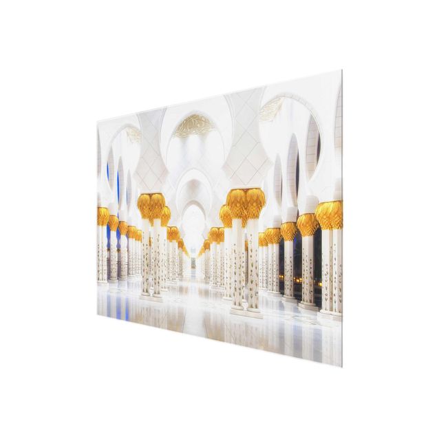 Tableaux en verre magnétique Mosquée en or