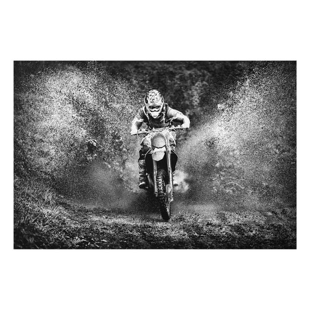 Tableau portrait Motocross dans la boue