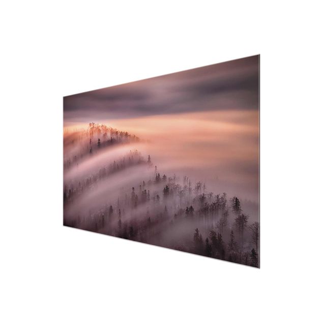 Tableau verre paysage Inondation de brouillard