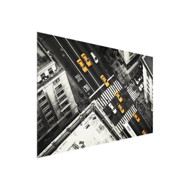 Tableaux en verre architecture & skyline Taxis de la ville de New York