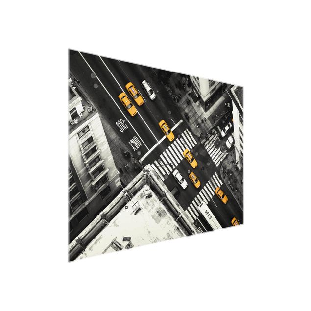 Tableaux en verre architecture & skyline Taxis de la ville de New York
