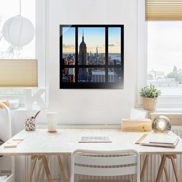 Cadre New York Fenêtre de New York Vue de l'Empire State Building