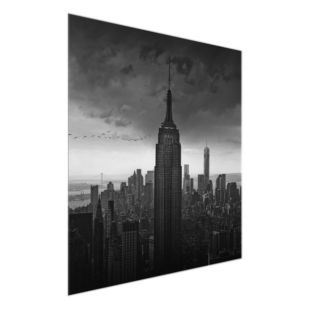 Tableaux en verre architecture & skyline Vue de New York Rockefeller