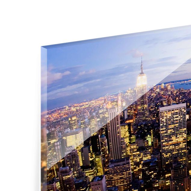 Tableaux en verre magnétique New York Skyline At Night