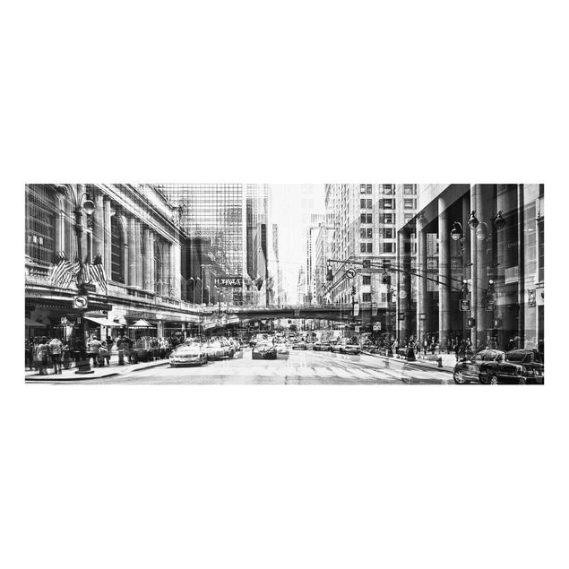 Tableaux en verre noir et blanc NYC Urban black and white