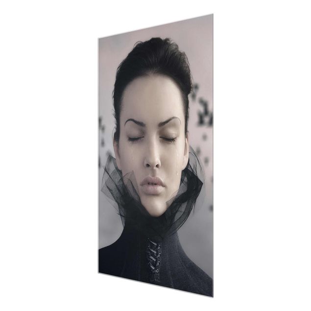 Tableaux en verre magnétique Portrait d'une femme en pleurs