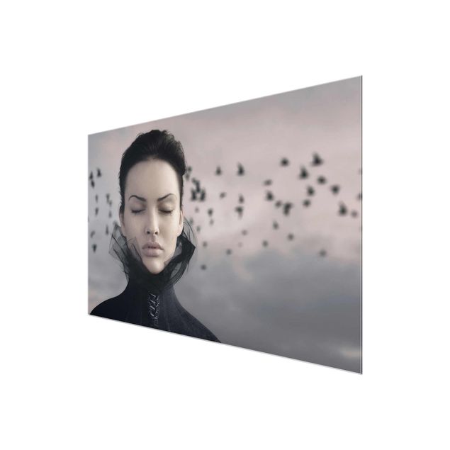 Tableaux en verre magnétique Portrait d'une femme en pleurs