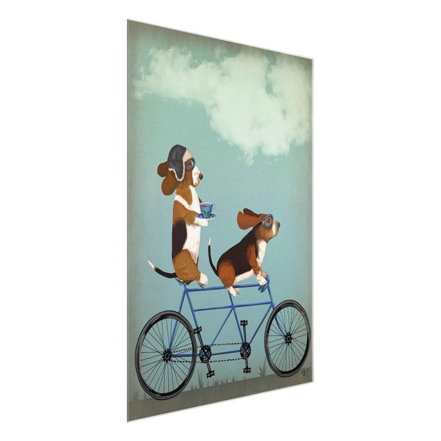 Tableau vintage Cyclisme - Bassets Tandem