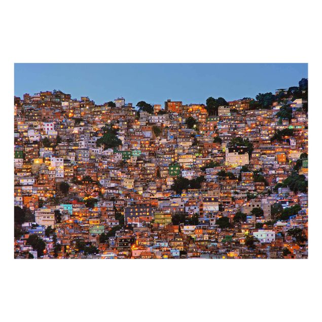 Tableau ville Coucher de soleil dans une favela de Rio de Janeiro