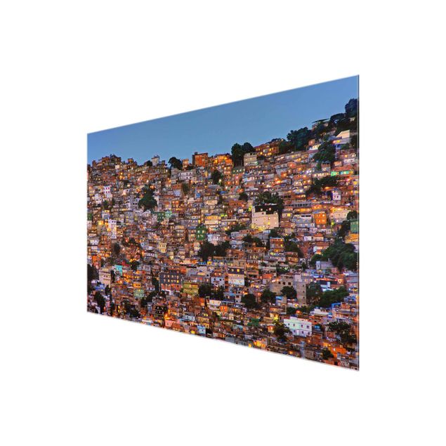 Tableaux marron Coucher de soleil dans une favela de Rio de Janeiro