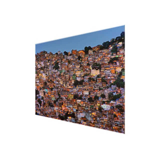 Tableaux marron Coucher de soleil dans une favela de Rio de Janeiro