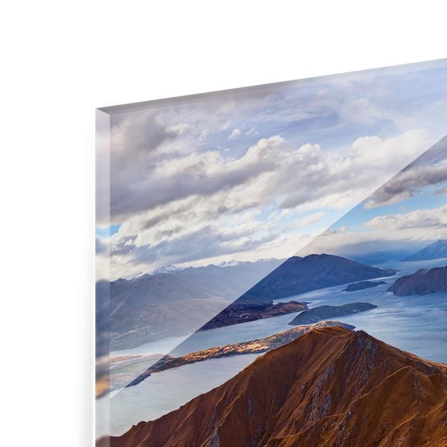 Tableau verre paysage Roys Peak en Nouvelle-Zélande