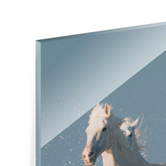 Tableau en verre - Herd Of White Horses