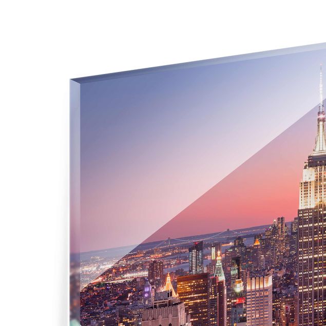 Tableaux modernes Coucher de soleil Manhattan New York City