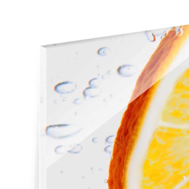 Tableau en verre - Splash Orange