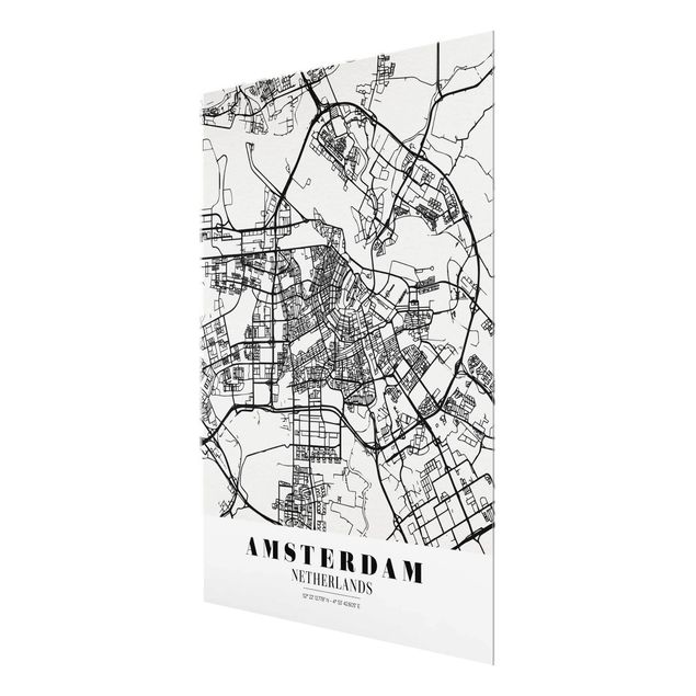 Tableau décoration Plan de ville d'Amsterdam - Classique