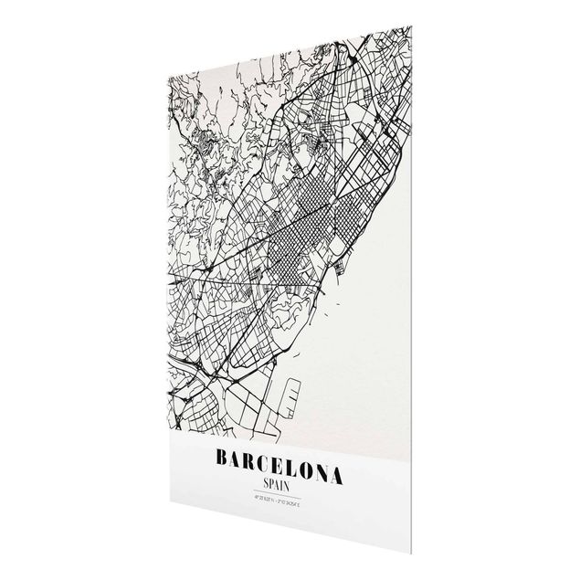 Tableau décoration Plan de ville de Barcelone - Classique
