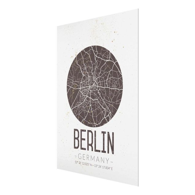 Tableaux marron Plan de Ville de Berlin - Rétro