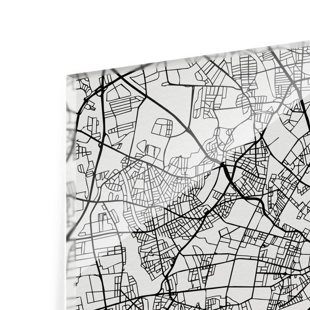 Tableaux en verre magnétique Plan de ville de Copenhague - Classique