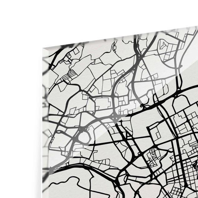 Tableaux en verre magnétique Carte de la ville de Lisbonne - Classique