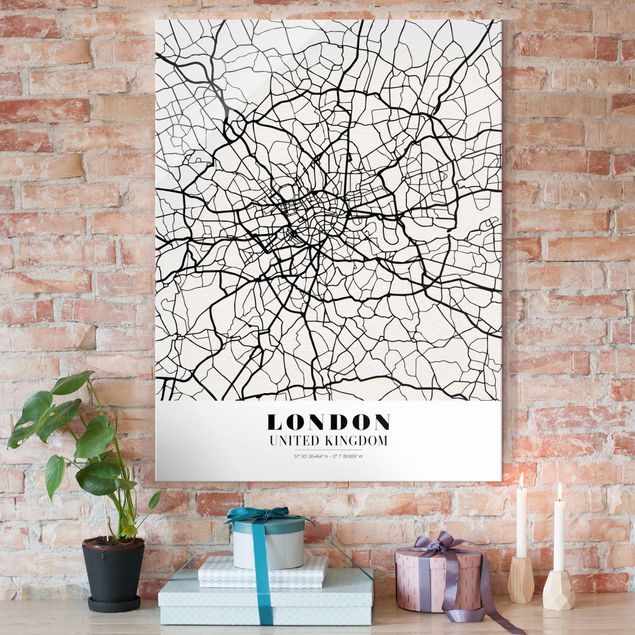 Tableau en verre - London City Map - Classic