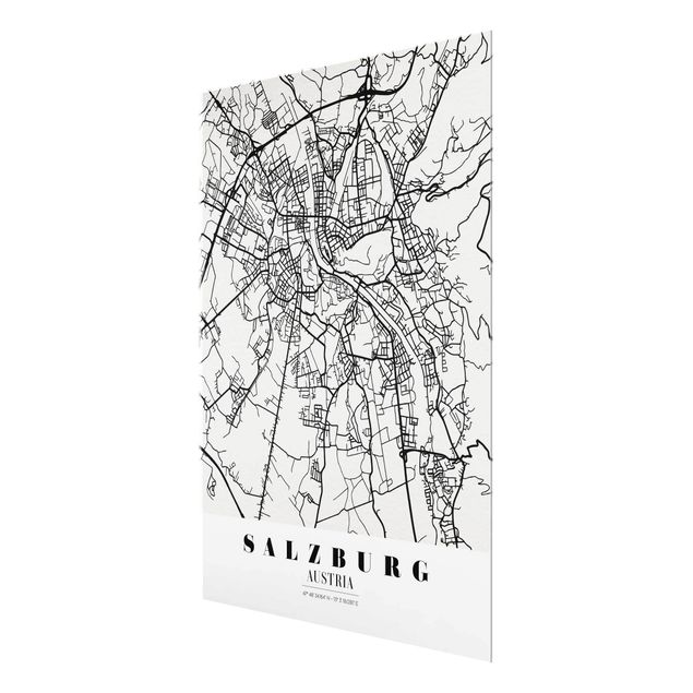 Tableau décoration Plan de ville de Salzbourg - Classique