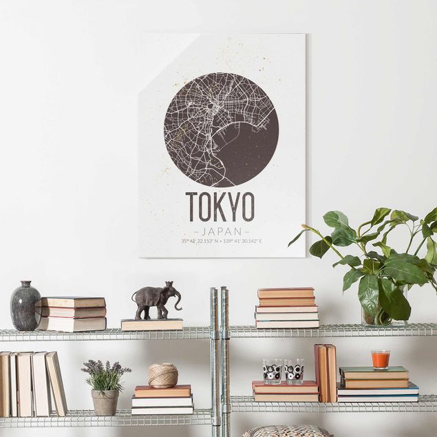 Tableaux tokyo Plan de ville de Tokyo - Rétro
