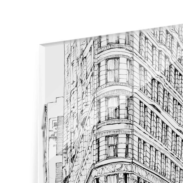 Tableaux en verre magnétique Étude de ville - Flatiron Building