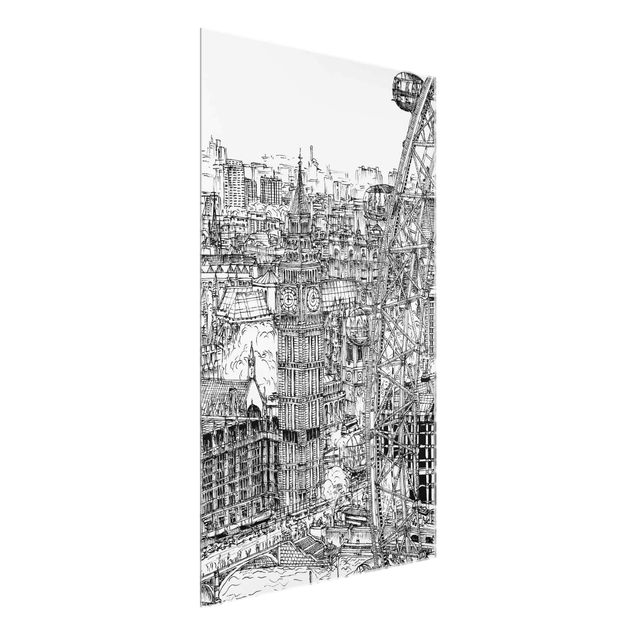 Tableaux en verre architecture & skyline Étude de ville - London Eye